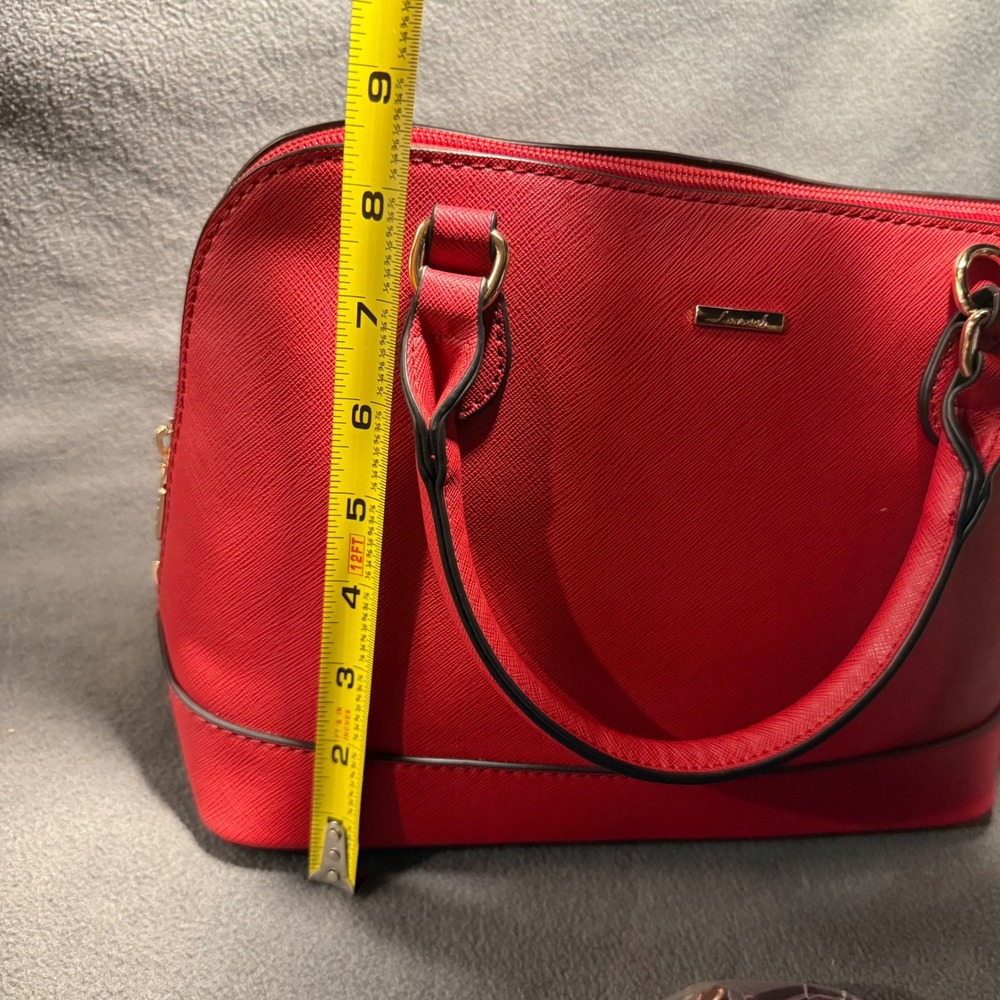 Lovevook Satchel Dome Bag Crossbody Strap Red‎ Medium Purse - Picture 4 of 9